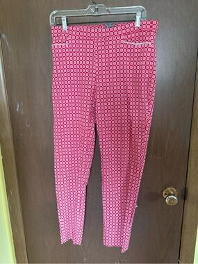 Red Geometric Print Skinny Pants